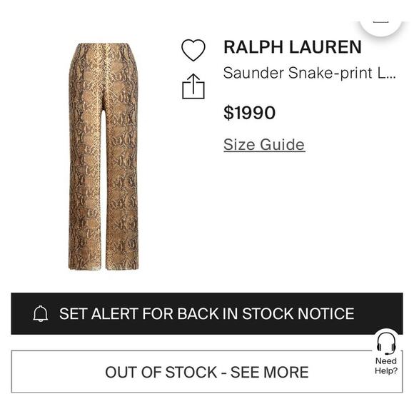 Ralph Lauren Collection Purple Label Snakeskin Silk Palazzo Pants Trousers 8 $2k - Picture 3 of 10